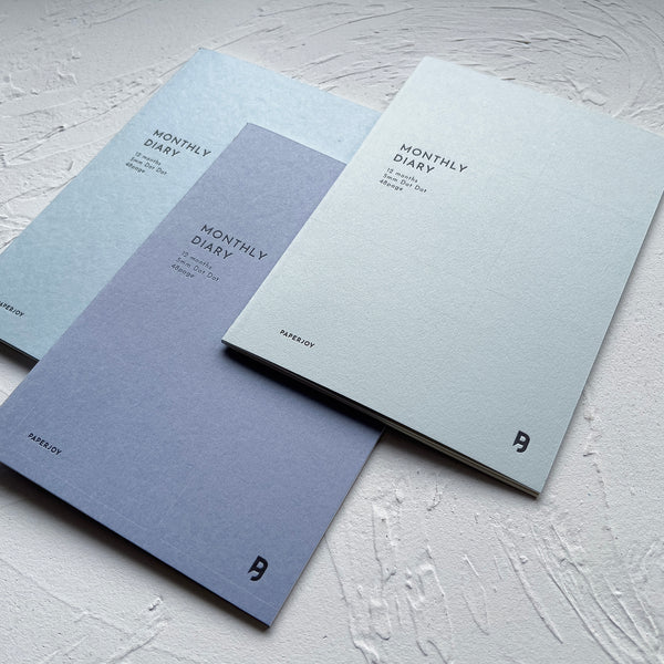 PaperJoy Letterpress A5 Monthly Diary (48 pages - Purple)