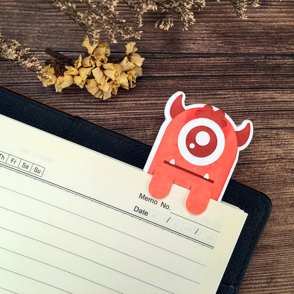 Letterpress Little Monster Bookmark (Red)