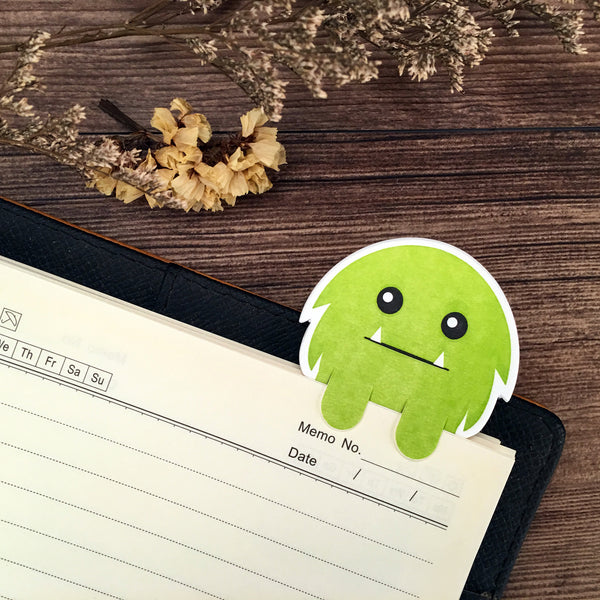 Letterpress Little Monster Bookmark (Green)