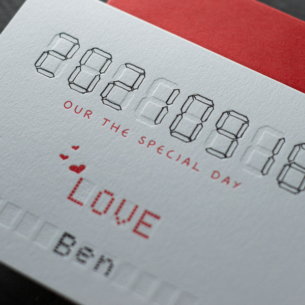 Letterpress Card - Our Anniversary (self fill date and name)