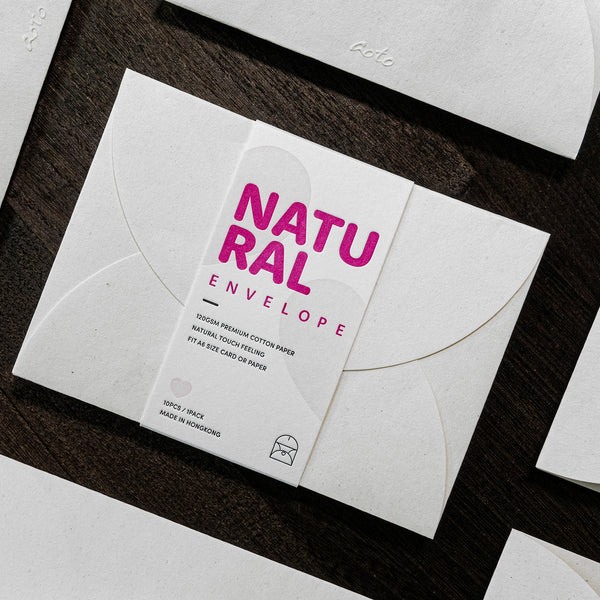 Letterpress Heart-shaped A6 Envelope (10pcs - Natural White)