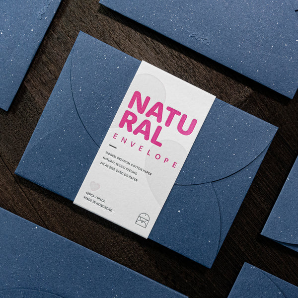 Letterpress Heart-shaped A6 Envelope (10pcs - Blue)