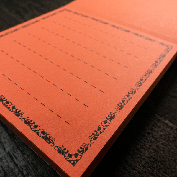 Letterpress Notepad (50 sheets - Orange)