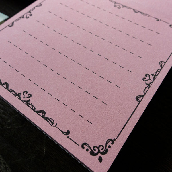 Letterpress Notepad (50 sheets - Pink)
