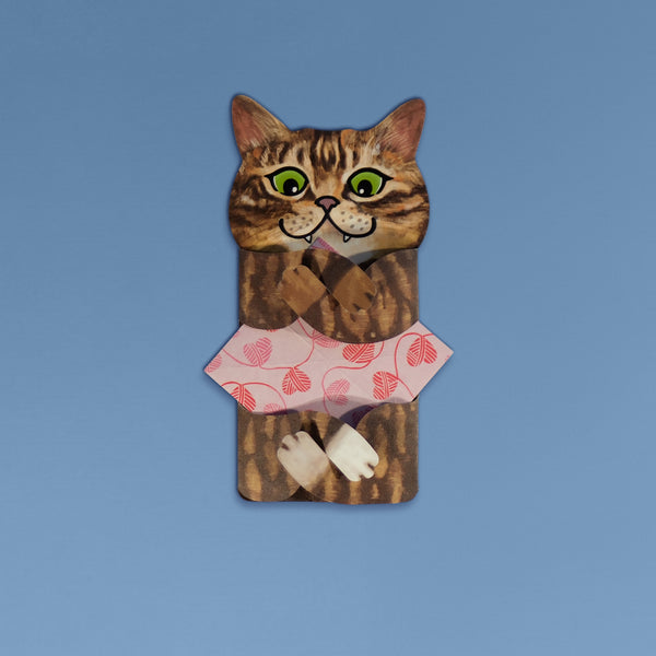 Meowmentos PawMark Card - Ticked Tabby Cat (Pink Card) #16