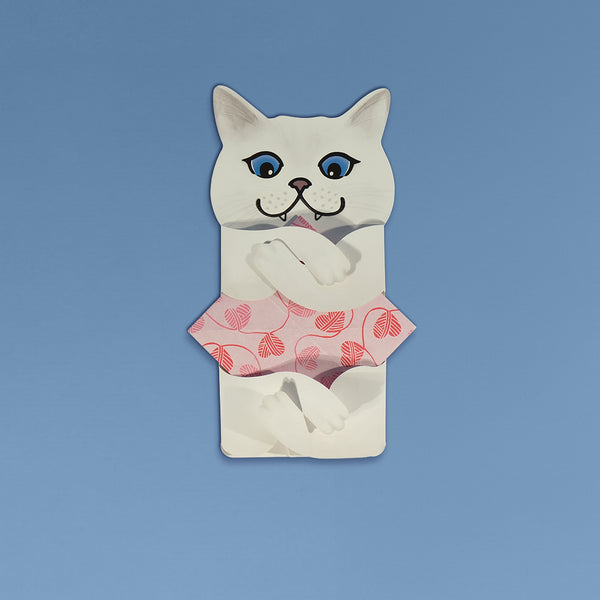 Meowmentos PawMark Card - White Cat (Pink Card) #24
