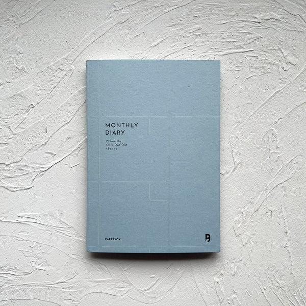 PaperJoy Letterpress A5 Monthly Diary (48 pages - Blue)