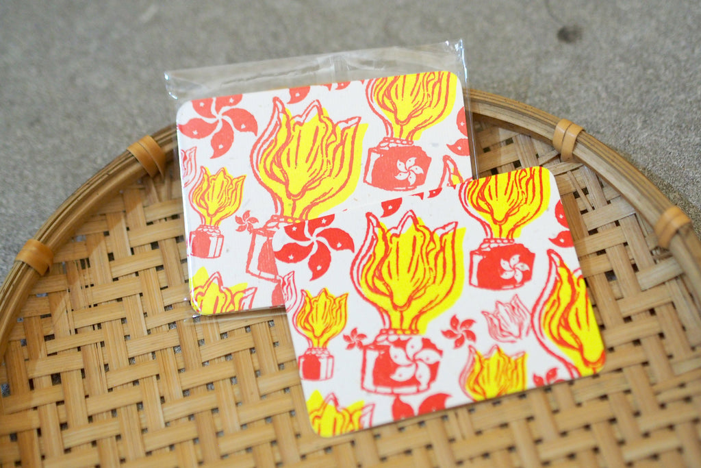 Journal de Chic - Letterpress Card (Golden Bauhinia Square 金紫荊 - 5pcs)