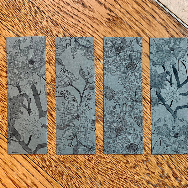 The Flowery Illustration – Bookmark (Wealth) 4 patterns/Pack