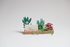 FingerART Desktop Plant Sticker Set - Wooden Card Holder (Set B)