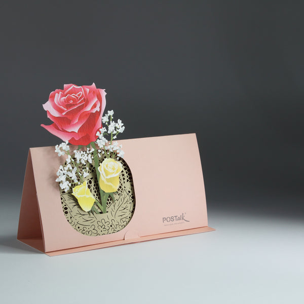 POSTalk Pop-Up Greeting Card - Rose