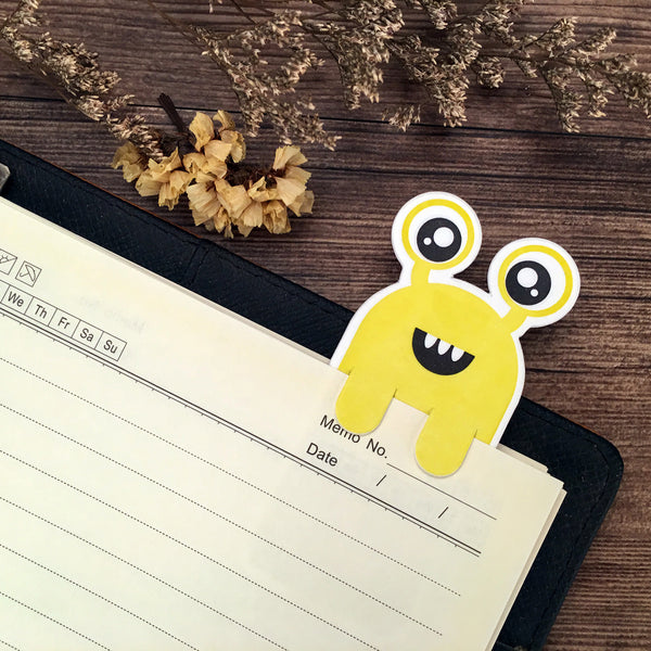 Letterpress Little Monster Bookmark (Yellow)