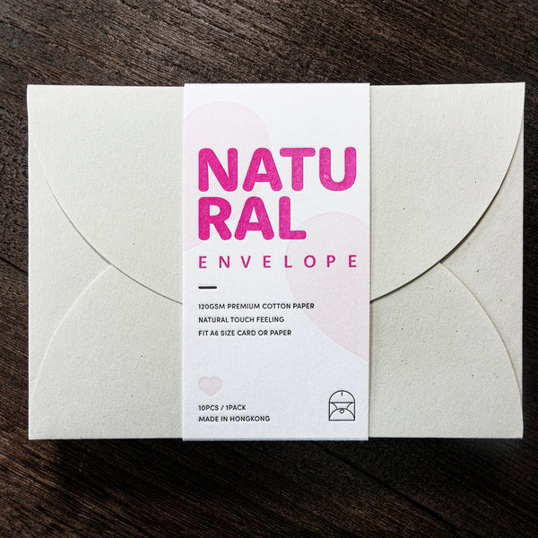 Letterpress Heart-shaped A6 Envelope (10pcs - Natural White)