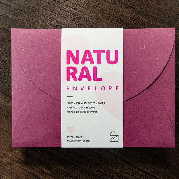 Letterpress Heart-shaped A6 Envelope (10pcs - Rose Red)