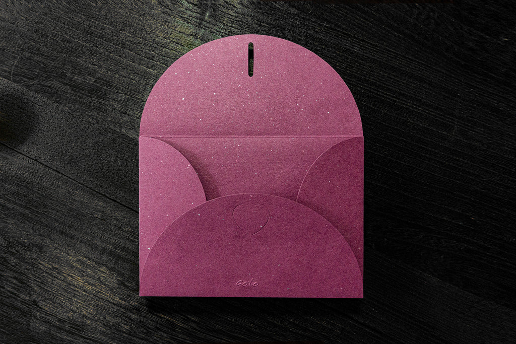 Letterpress Heart-shaped A6 Envelope (10pcs - Rose Red)