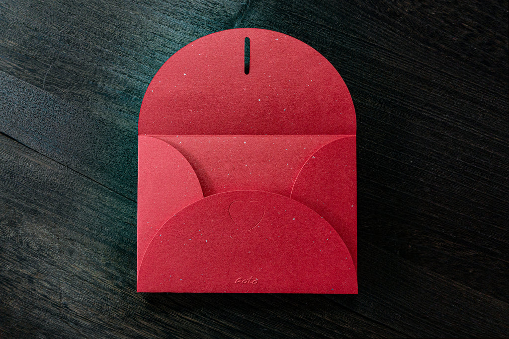 Letterpress Heart-shaped A6 Envelope (10pcs - Red)