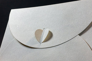 Letterpress Heart-shaped Letter Set (5 env - Grey)
