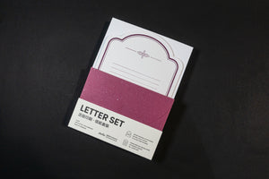 Letterpress Heart-shaped Letter Set (5 env - Rose Red)