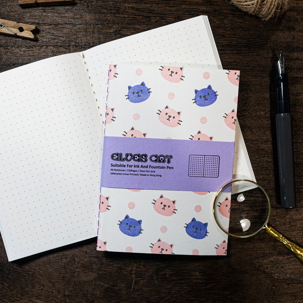 Letterpress A6 Notebook (120 pages - Cat)