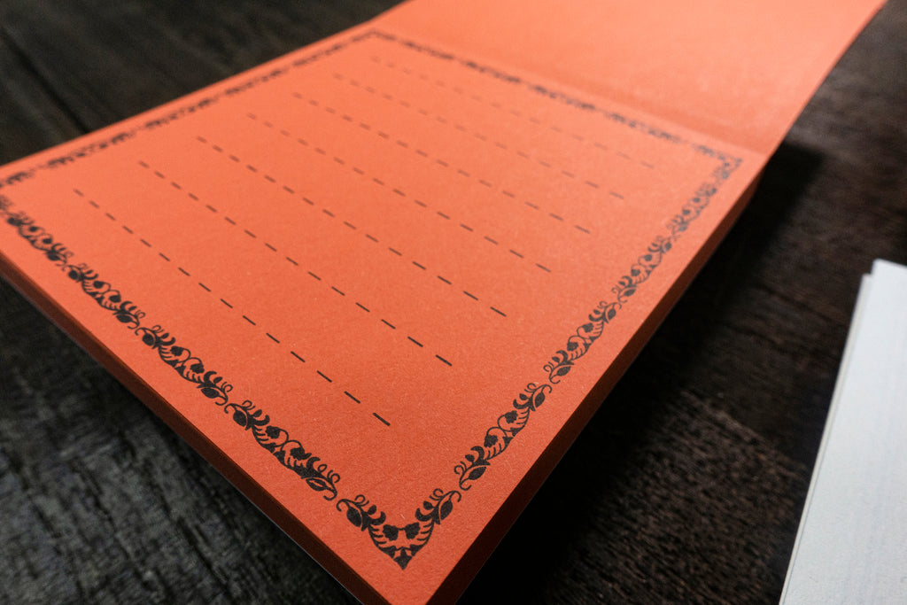 Letterpress Notepad (50 sheets - Orange)