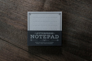 Letterpress Notepad (50 sheets - Grey)