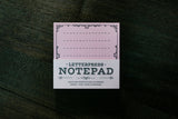 Letterpress Notepad (50 sheets - Pink)