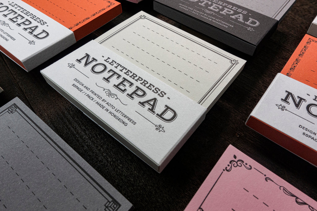 Letterpress Notepad (50 sheets - Pink)