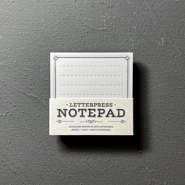 Letterpress Notepad (50 sheets - White)