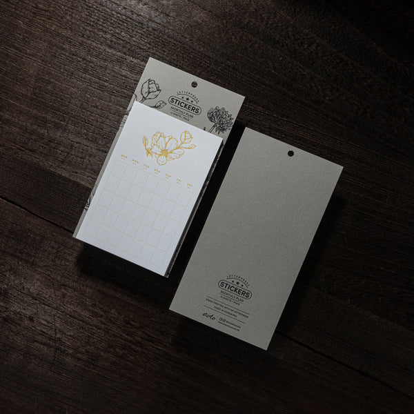 Letterpress Plant Series Diary Sticker (12 sheets - Yellow)