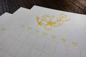 Letterpress Plant Series Diary Sticker (12 sheets - Yellow)