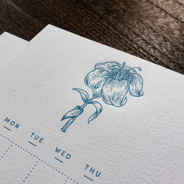 Letterpress Plant Series Diary Sticker (12 sheets - Cyan)