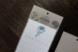 Letterpress Plant Series Diary Sticker (12 sheets - Cyan)