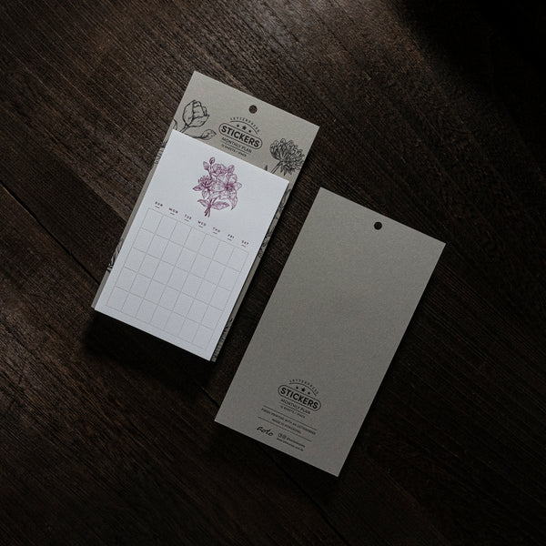 Letterpress Plant Series Diary Sticker (12 sheets - Red)