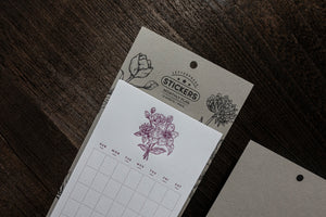 Letterpress Plant Series Diary Sticker (12 sheets - Red)
