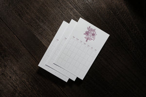 Letterpress Plant Series Diary Sticker (12 sheets - Red)