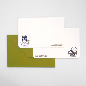 Sanrio x ditto ditto - Letterpress Mini Card set of 2 (Bad Badtz-Maru XO)