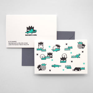 Sanrio x ditto ditto - Letterpress Mini Pattern Card (Bad Badtz-Maru XO)